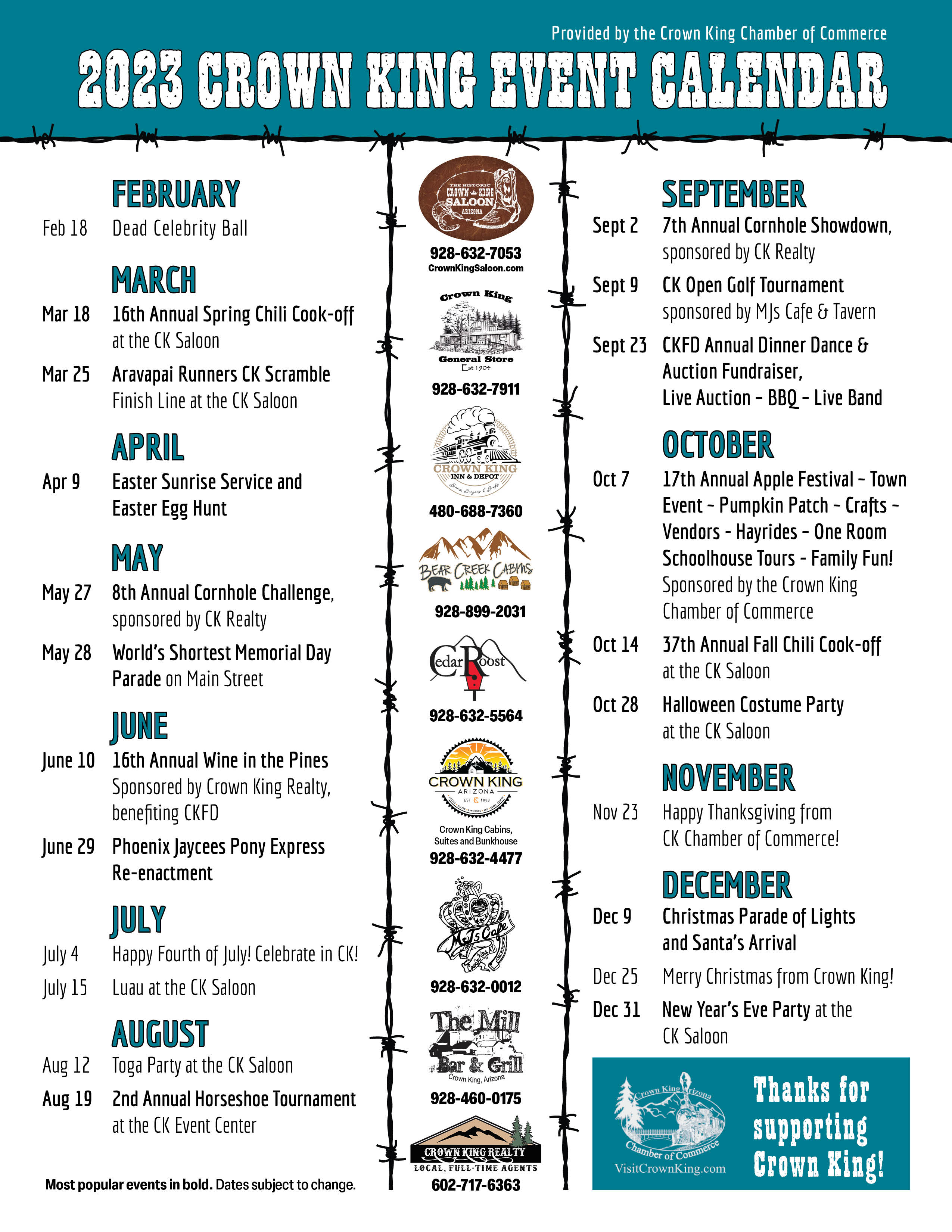Event Calendar | Visit Crown King